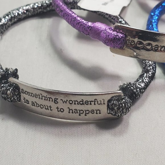 Charming Charlie 6 pc Inspirational charm stretch bracelet - Picture 8 of 12